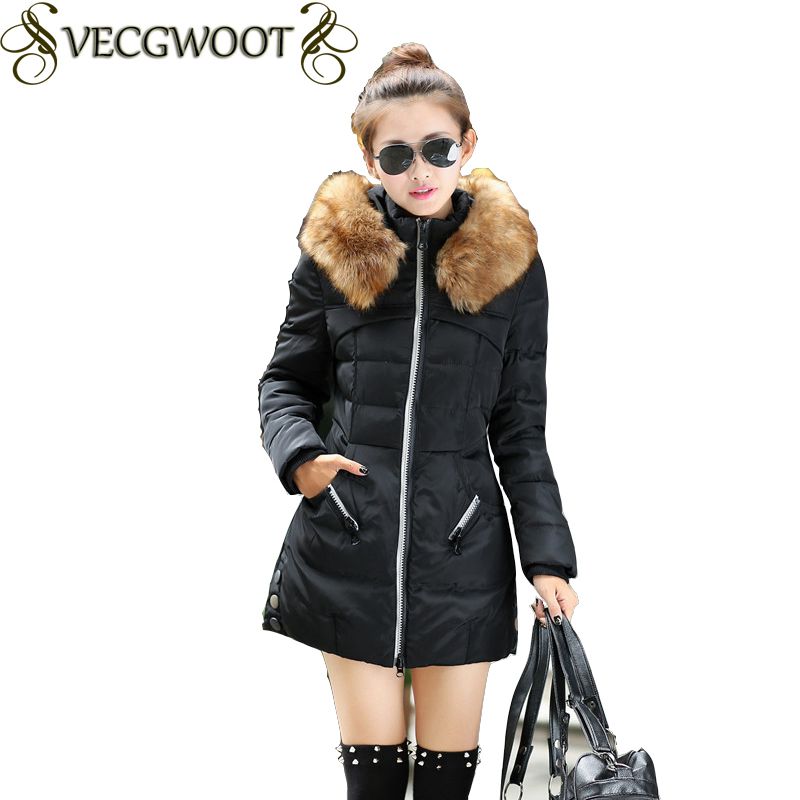 

2017 New Long Parkas Female Women Winter Coat Thickening Cotton Winter Jacket Womens Outwear Solid Color with hats Coat JN-049, Black