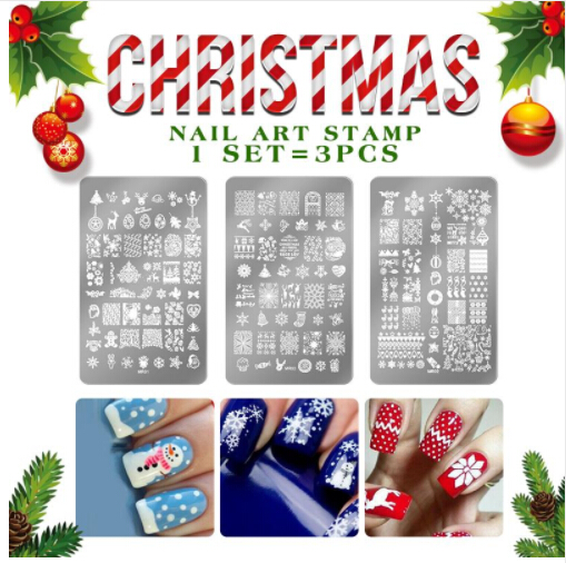 

Christmas Celebrate designs Nail Art Stamping Plates Flowers Templates Polish Rectangle Stamp stencil Naill art decorations