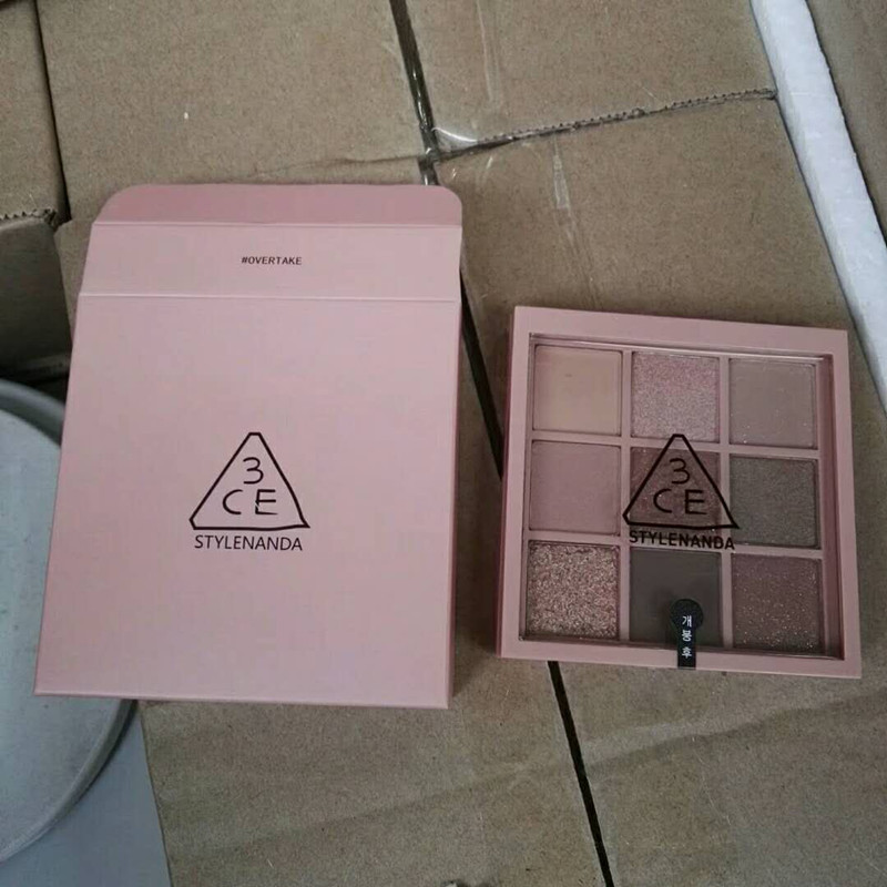 

New In stock 3CE Eyeshadow Overtake 9colors eye shadow palette earth pumpkin eyeshadow makeup nude palette DHL freeshipping, Multi