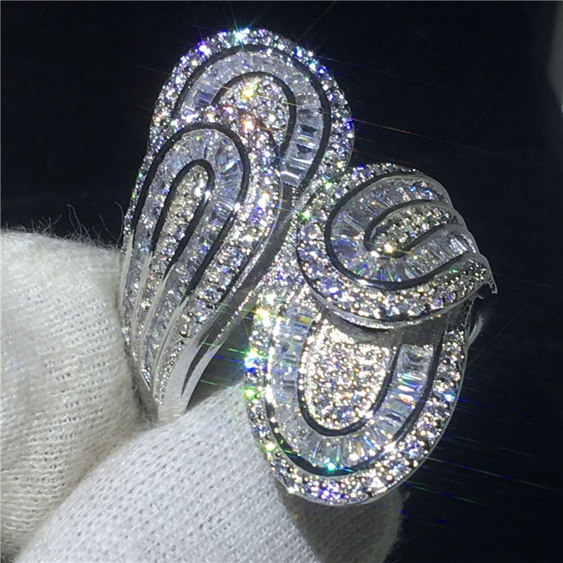 

90% Off Luxury Cross ring 925 Sterling silver T-shape 5A Cz Engagement wedding band ring for women Bridal Finger Jewelry
