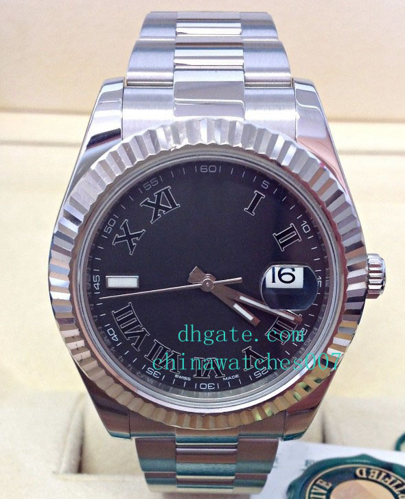 

Hot sale high Quality Watch 116334 41mm Black Roman Numeral Dial 2018 Luxury Stainless Steel Automatic Mens Men's Watch Wristwatch