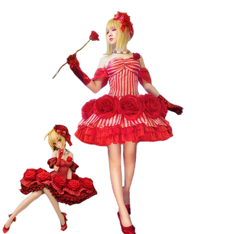 

Japanese Anime Fate/Grand Order Cosplay Costume Artoria Pendragon Nero Cosplay Costume Saber Cosplay Idol Emperor Figure