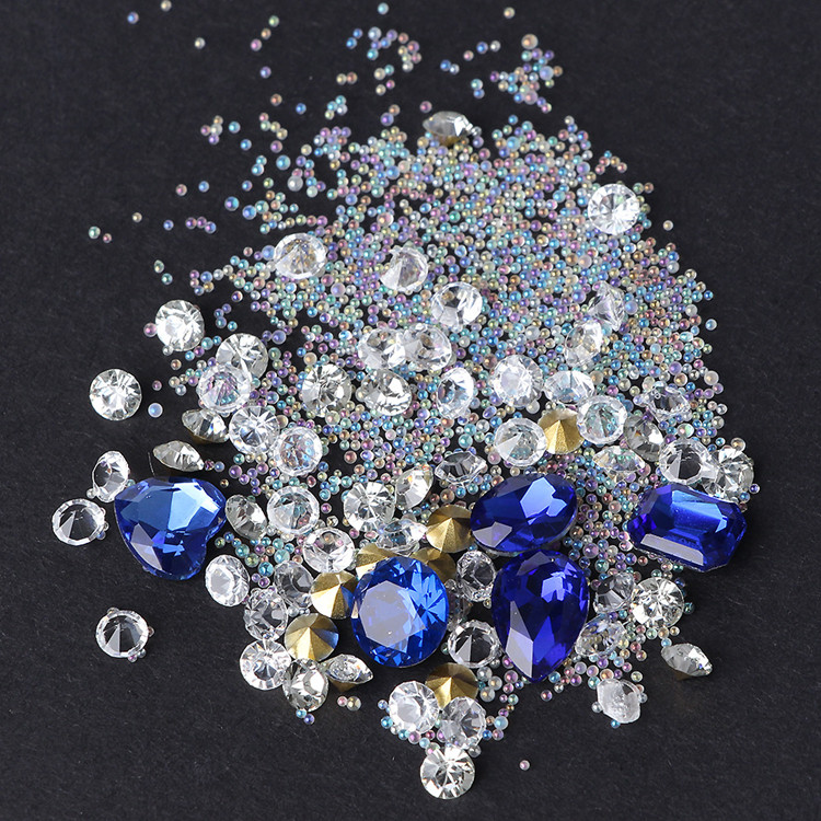 

Hot Super Glitter ss3-ss50 Crystal AB Flat Back Non HotFix Rhinestone 3D Glass Nail Art Rhinestones mix sizes Decorations