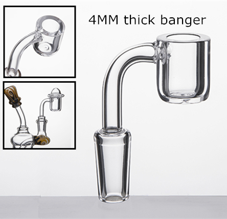 

4mm Thick Quartz Banger Domeless Quartz Nail Flat top Quartz Banger 10mm 14mm 18mm male female for Glass bongs
