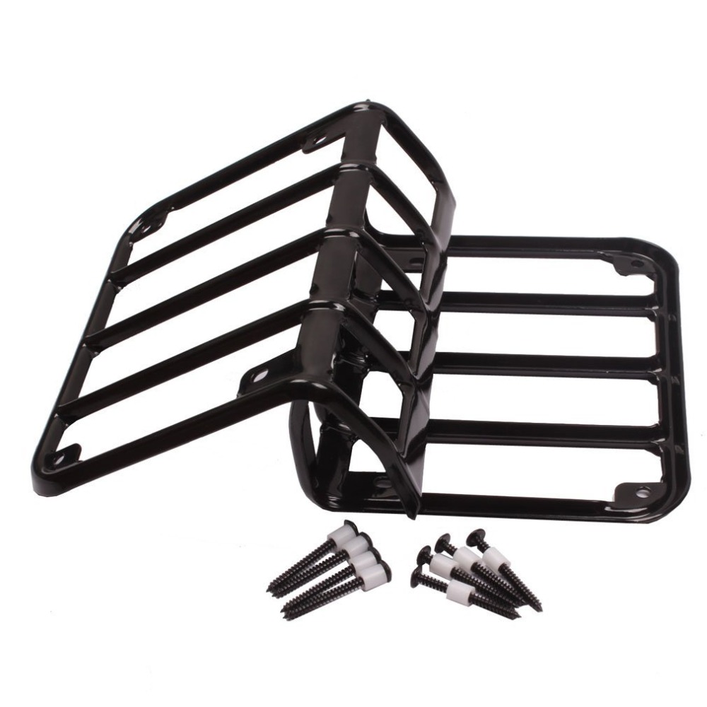 

Pair Black Rear Euro Tail Light Guard Cover Protector For 2007-2016 Jeep Wrangler JK Unlimited