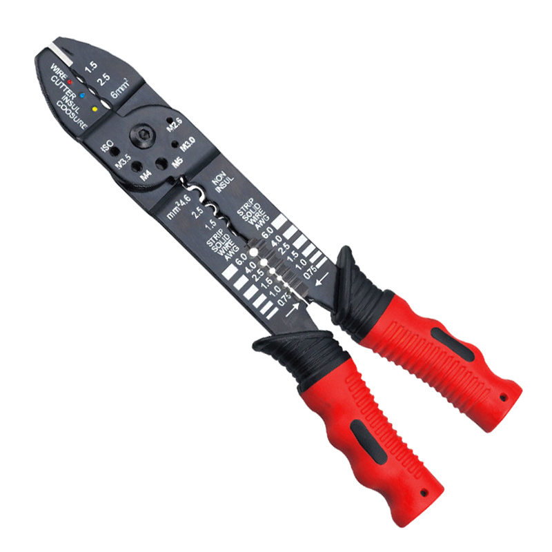 

free shipping multifunctional terminal crimping decrustation pliers wire stripper cable cutter cold press crimper electrician tools