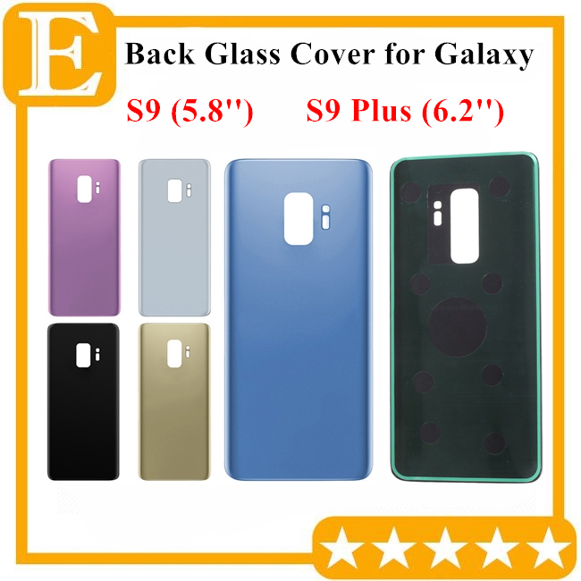 

New Battery Door Back Glass Cover Housing with Adhesive Sticker Replacement For Samsung Galaxy S9 G960 VS S9 Plus G965 10PCS