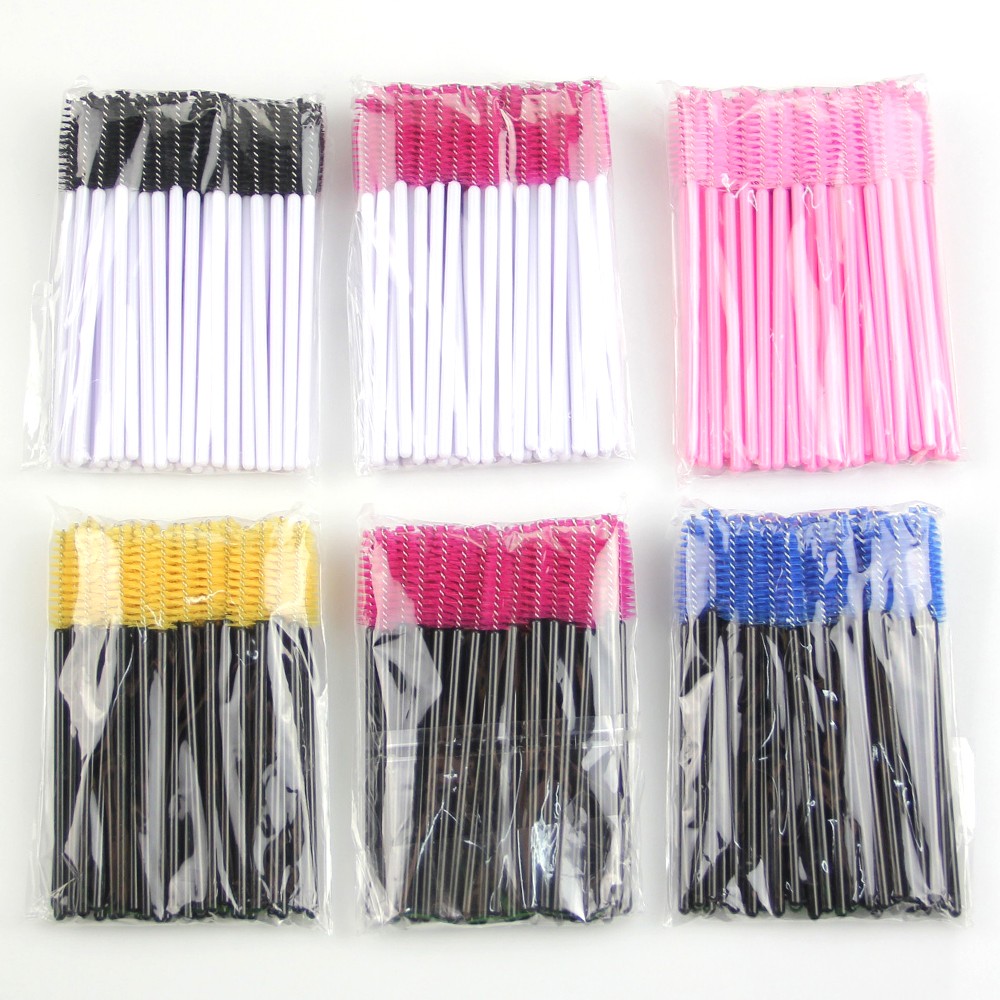 

Tamax MW001 50Pack Disposable Eyelash Mascara Brushes Wands Applicator Makeup Brush Kits Pink Dropship acceptable full in stock