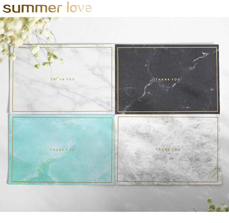 

100pc/lot Mini Marbled Gold Mini Stamping Cards Simple Creative Greeting Card Birthday Wishes Christmas Postcard