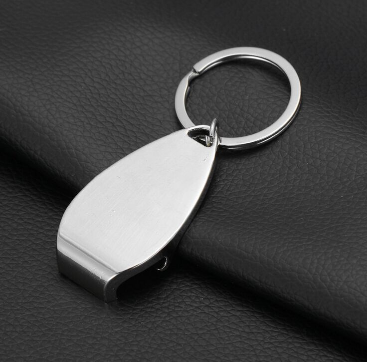 

Creative Gift Bottle Opener Keychain Alloy Beer Metal Key Ring Corkscrew Valentines Christmas Gift 100 pcs, Silver