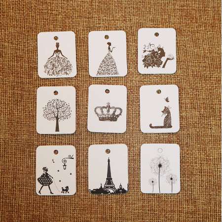 

New Arrival 200PCS/Lot 2.6x3.3cm White Cardboard Hang Tags Jewelry Head Card Price Tag Jewelry display cards