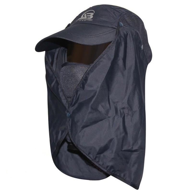 

UV Protection Visor Fishing Cap Breathable Sun Hat Removable Neck Sunshade Camping Cap for Women and Men, Blue