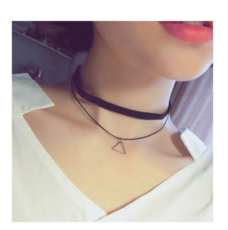 

Velour Lether Necklace Double Layer Harajuku Choker Necklaces for Women Acrylic Gem Necklace Gift 10 Styles