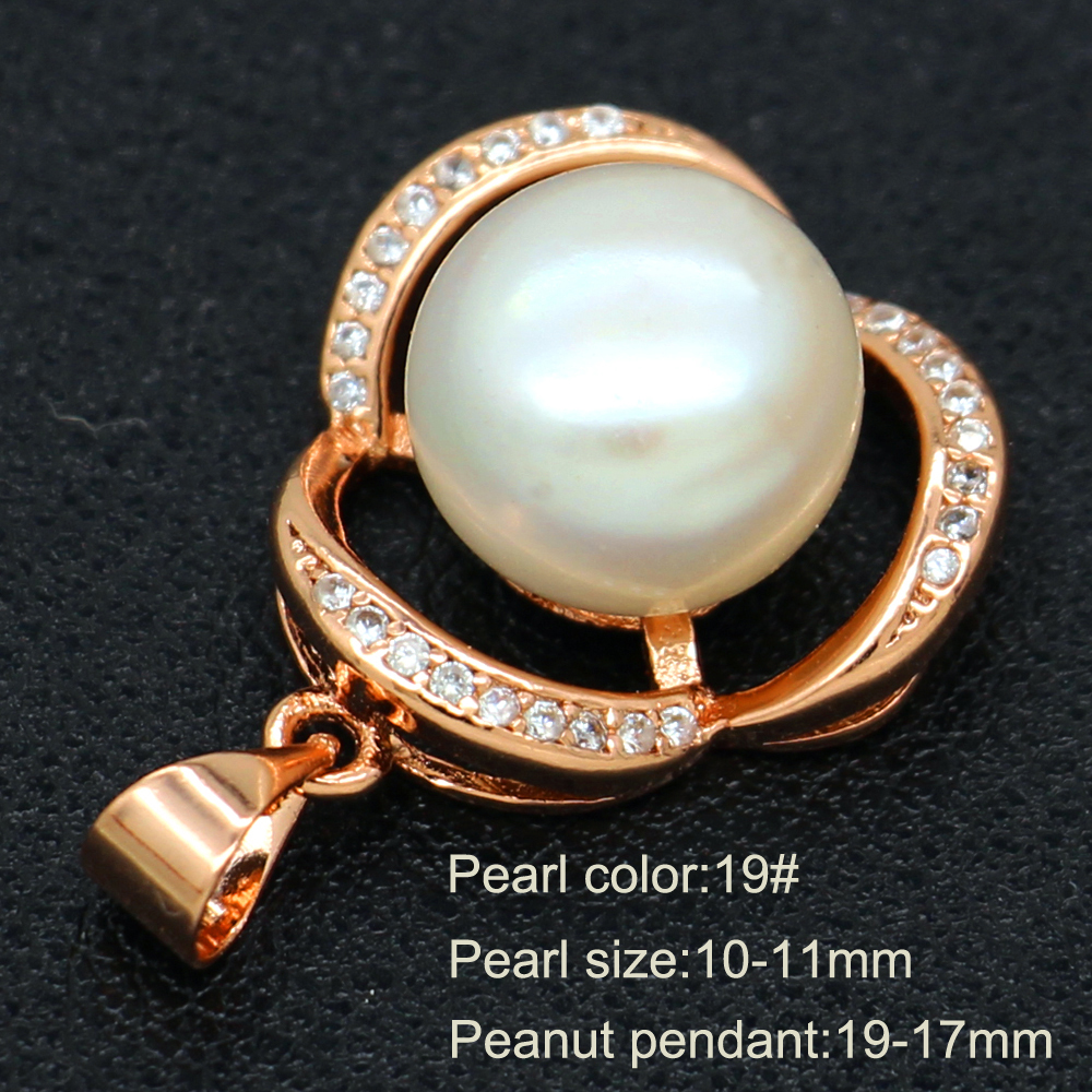 

DIY Fashion surprise gift flat 10-11mm large pearl necklace pendant copper pearl pendant bracket