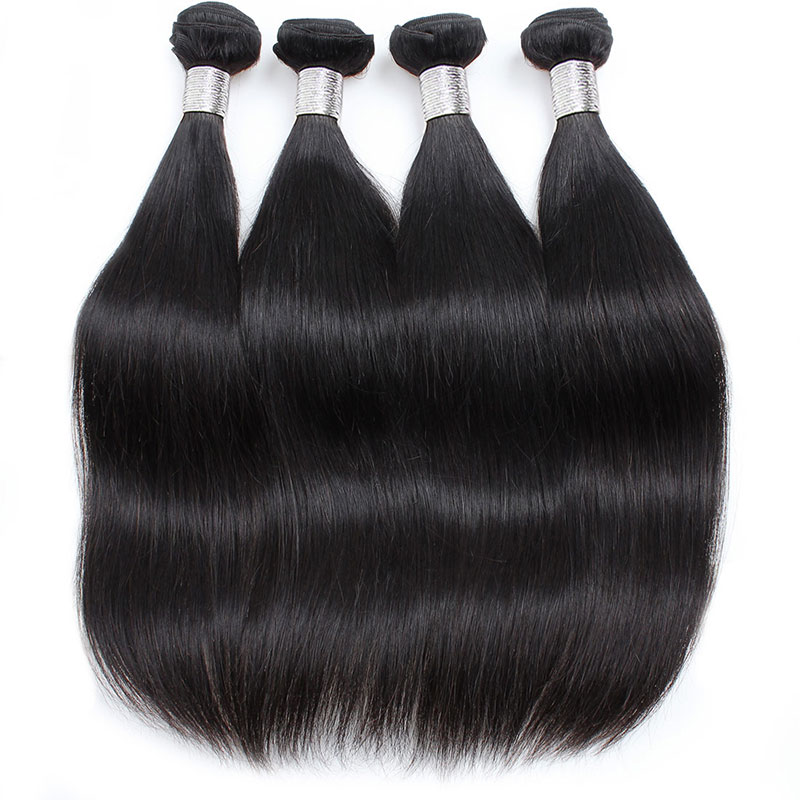 

10A Peruivan Malaysian Indian Brazilian Straight Hair Bundles Unprocessed Straight Human Hair Weave Extensions 4pcs/Lot, Natural color