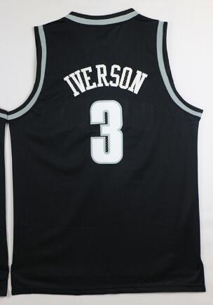 

men Ewing 33 Iverson 3 fan shop online store for sale Georgetown College Basketball jersey Sport Trainer College Basketball wear yakuda local online store, Iverson 3 black grey