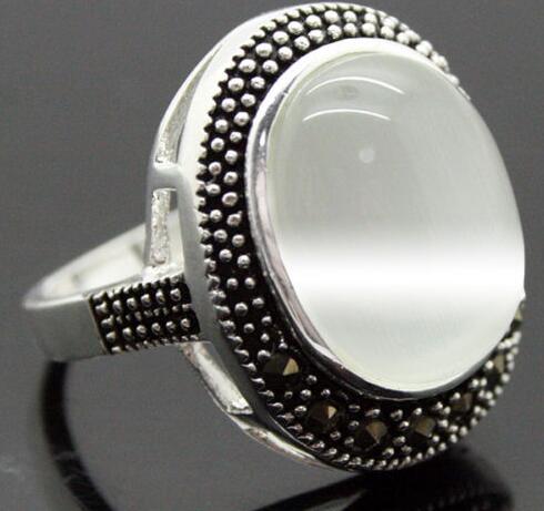 17X22mm 925 Argent Sterling Corail Rouge Pierre Précieuse Marcassite Bague Siz 7//8//9//10