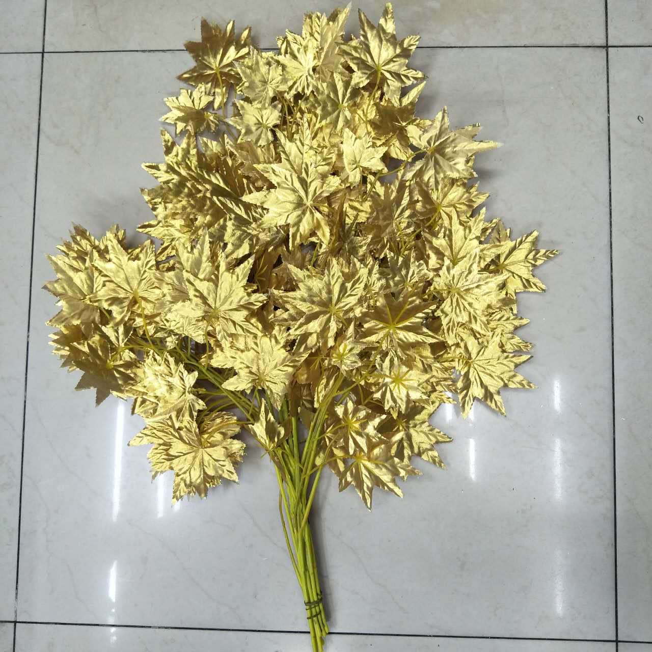 2020 Artificial Leaf Maple Leaves Fake Gold/White/Red/Silver Artificial