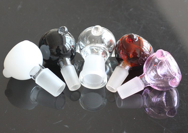 

5mm Thick Colorful Glass Bowl with Honeycomb Screen Round 14mm 18mm Female Male joint fit for Glass bongs dab rig Glass water Pipe