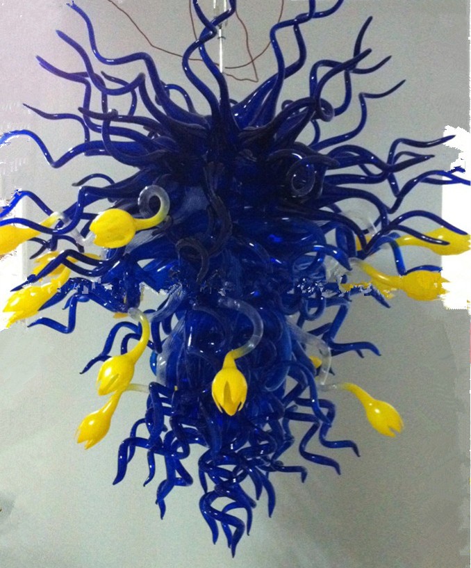 

Modern Pendant Lamps Tulip Design Hand Blown Glass Flower Chandelier Living Room Bedroom Art Decorative LED Lights and Lighting