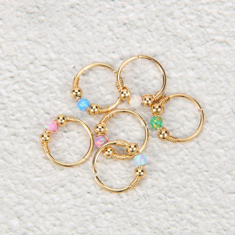 

high-quality Stainless Steel nose ring, Lip ring, nose nail, Australian treasure puncture jewelry, Europe and the United States popular Opal, Silver