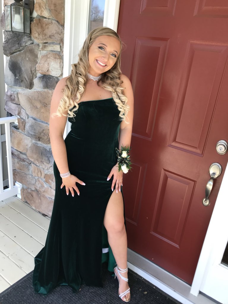 

Dark Green Velvet Prom Dresses Strapless Sheath High Leg Slit Sexy Evening Party Dresses Simple Long Girls Graduation Gowns, Ivory