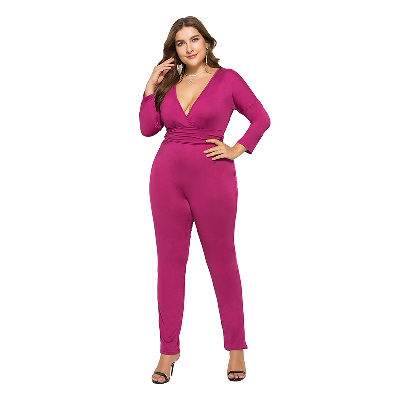Womens Loose and Comfortable Casual Long Sleeved Siamese pants Pure Colour Jumpsuits(Black//Grey//Blue)