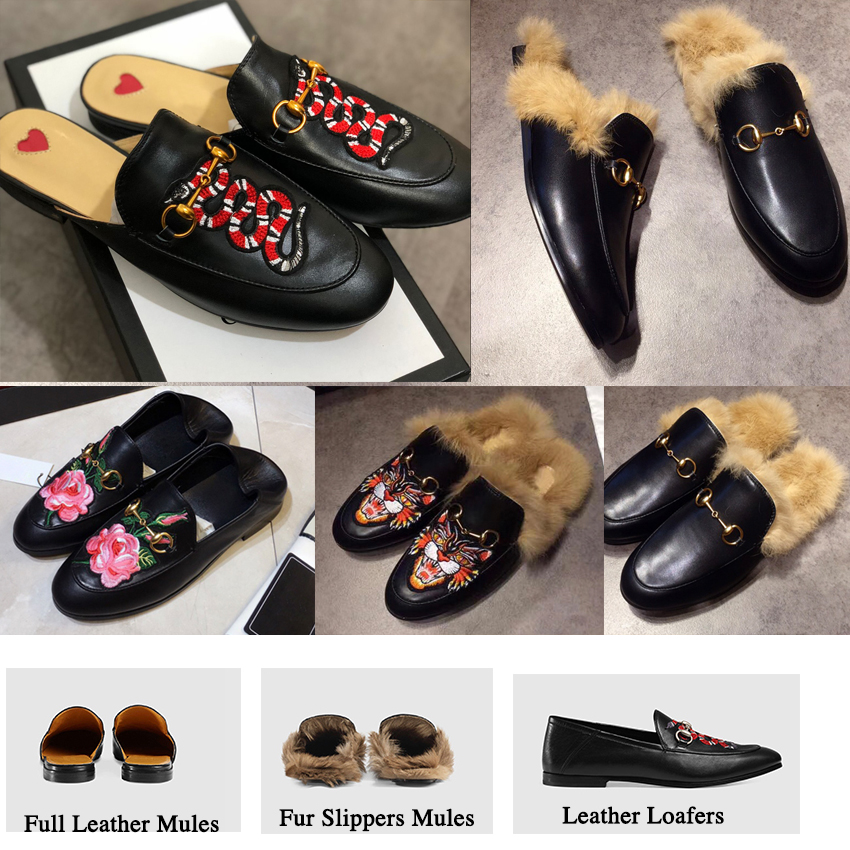 

Men's Slipper Princetown Fashion Mules Flats Chain Ladies Casual shoes Women Men Fur Slippers Genuine Leather Summer Sandal Beach Slides, Black/lips;love