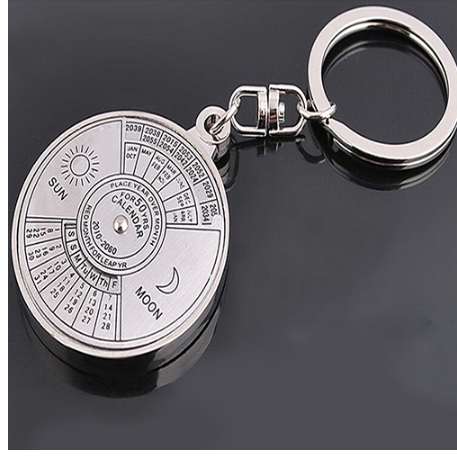 50 Years Perpetual Calendar Keyring Keychain Silver Alloy Key Chain Ring Keyfob 6RMA-image-421084522