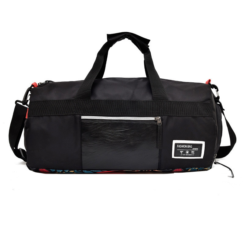 

Nylon bag travel Dry and wet separation swimming bag shoes traveling bagpack with waterproof short travelling duffle women, Black-s