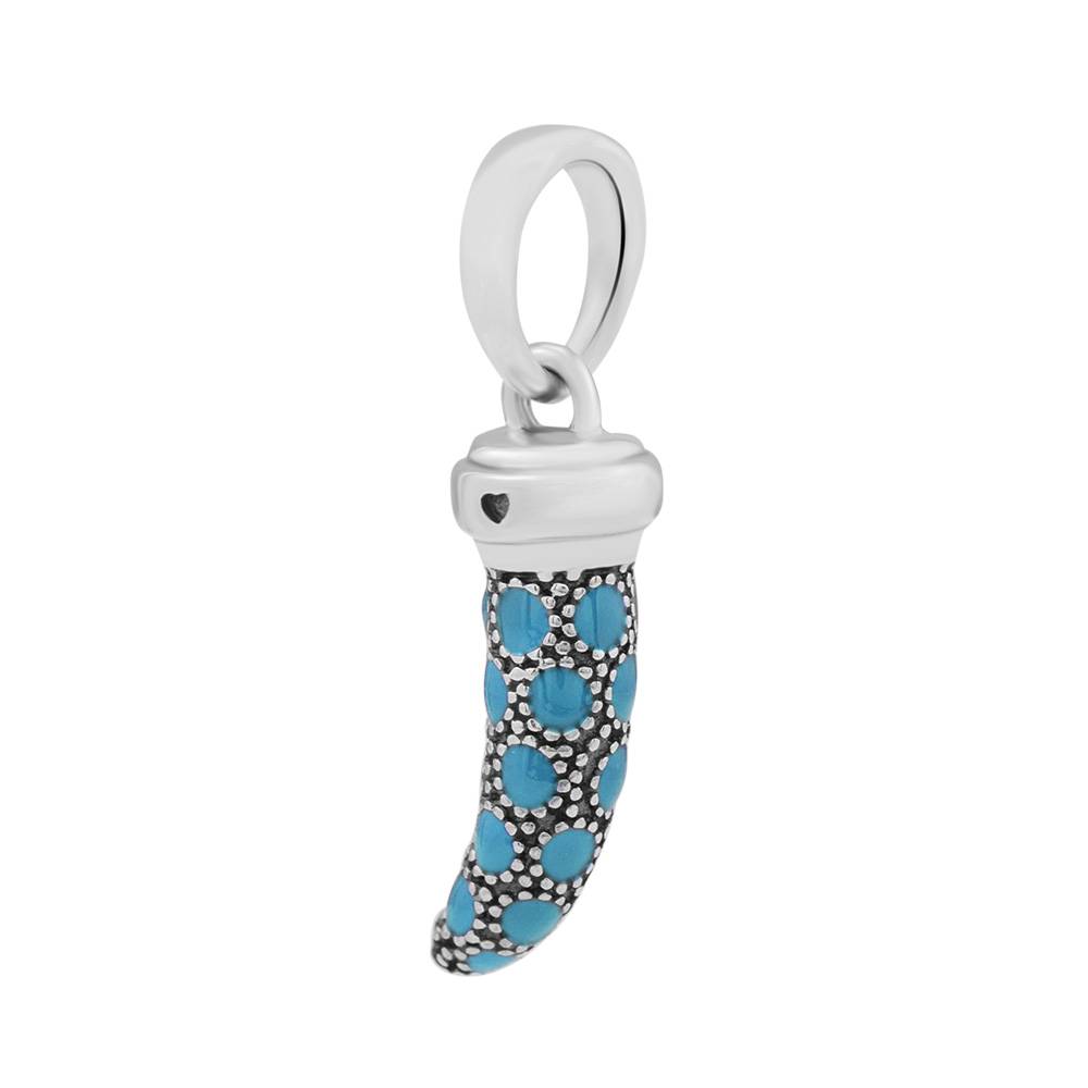 Fits Charms Bracelets Summer Turquoise Italian Horn Charm beads Original 925 Sterling Silver Charm DIY Jewelry For Women Making Wholesale-image-422366235