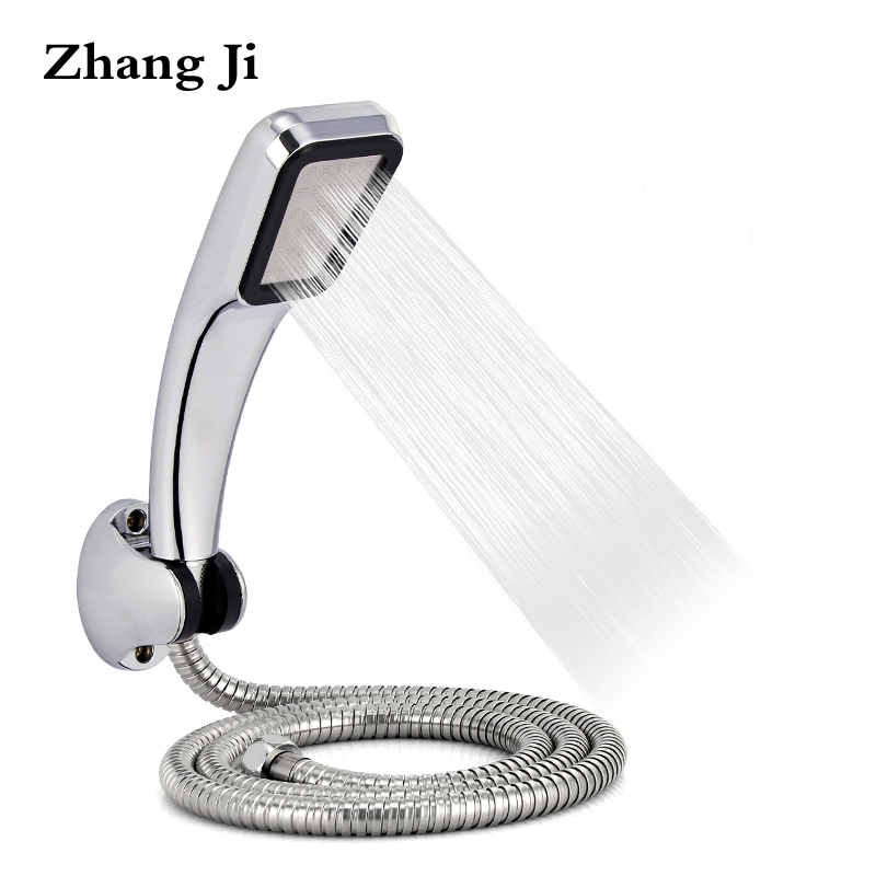 

ABS 300 Holes Shower Head Set With Stainless Steel Hose And Plastic Shower Holder High Pressure Water Saving Hand ZJ026