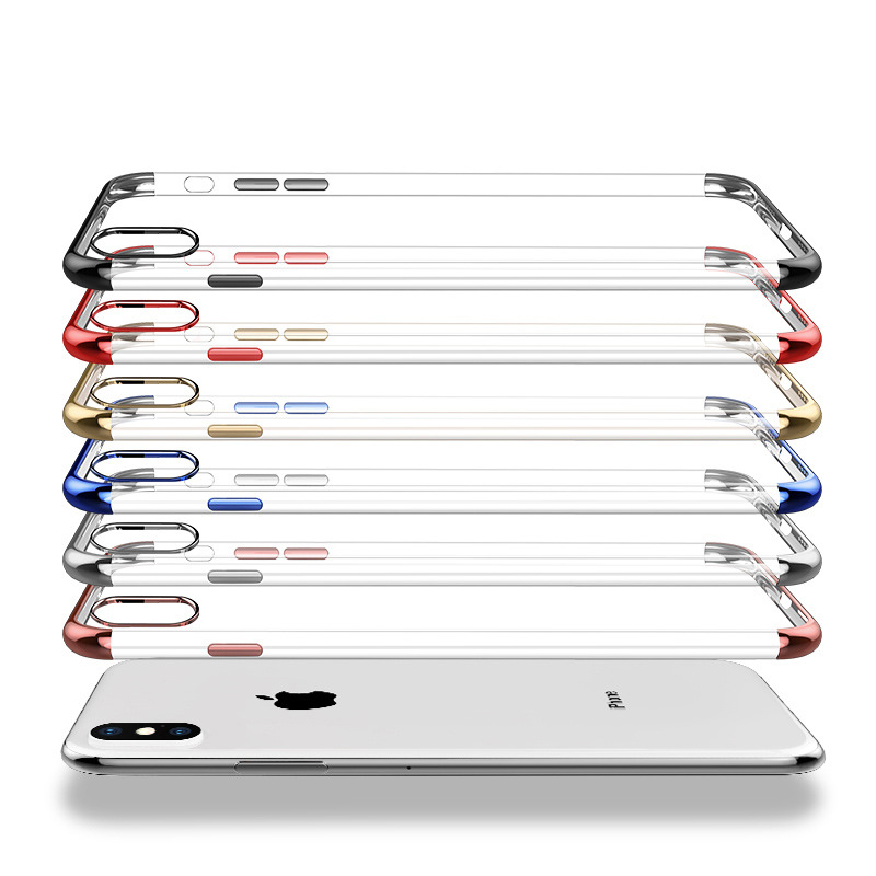 

For Iphone 7 Case Simple Three-stage TPU Plating Cover For Iphone 8 Plus Case Transparent Silicone Protective Sleeve