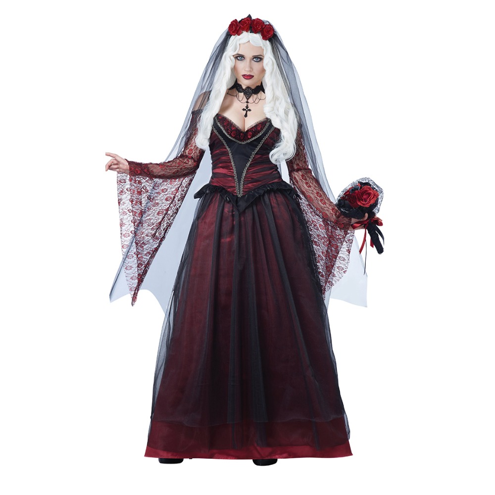 Adulte Femmes Zombie Sanglant mariée dresshalloween Costume Robe Fantaisie femme EF