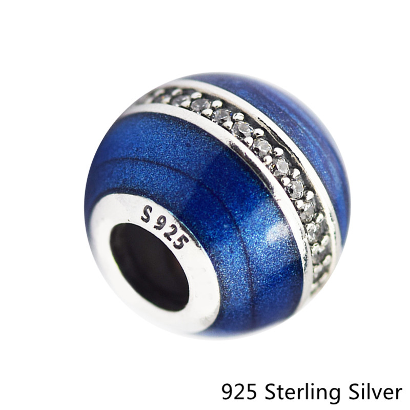 Authentic 925 Sterling Silver Jewelry Interstellar Orbit Blue Original Charms Beads Fits Pandora Bracelets For Women-image-408572870
