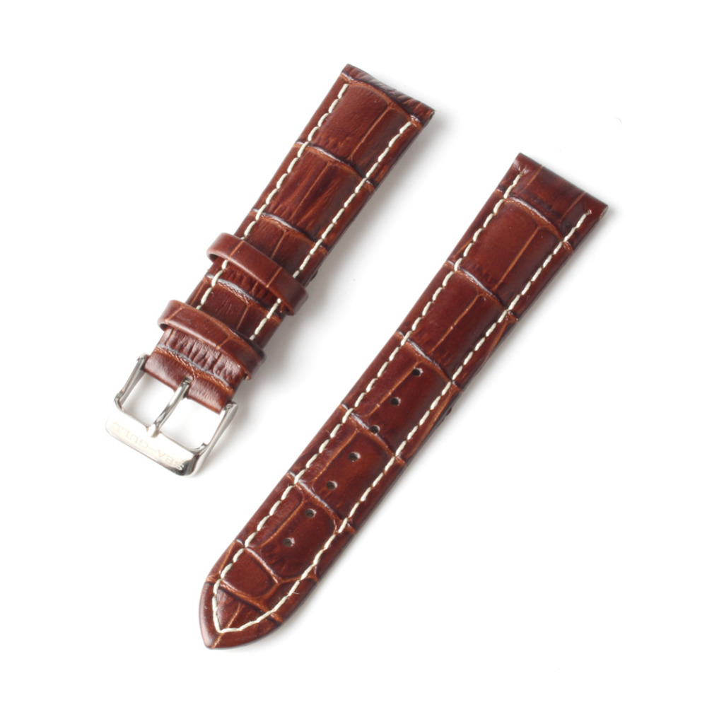 

Original Seagull Watch Strap Alligator Grain Genuine Leather Watch Band Black/Brown 20mm/21mm/22mm With/Without Buckle