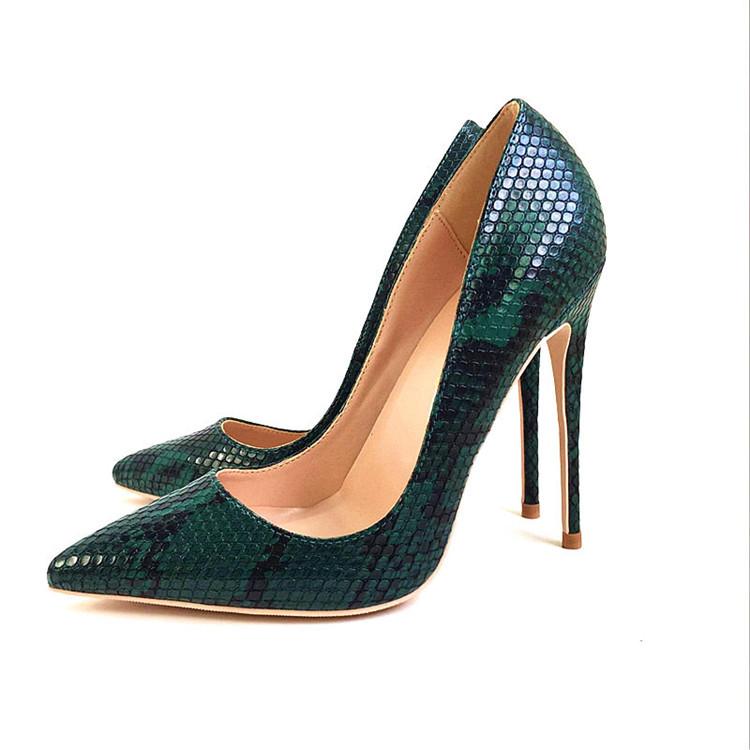 

Free Shipping women lady woman 2019 red python green leather Poined Toes Wedding heels Stiletto High Heels shoes pumps sole 12cm 120mm, 8cm