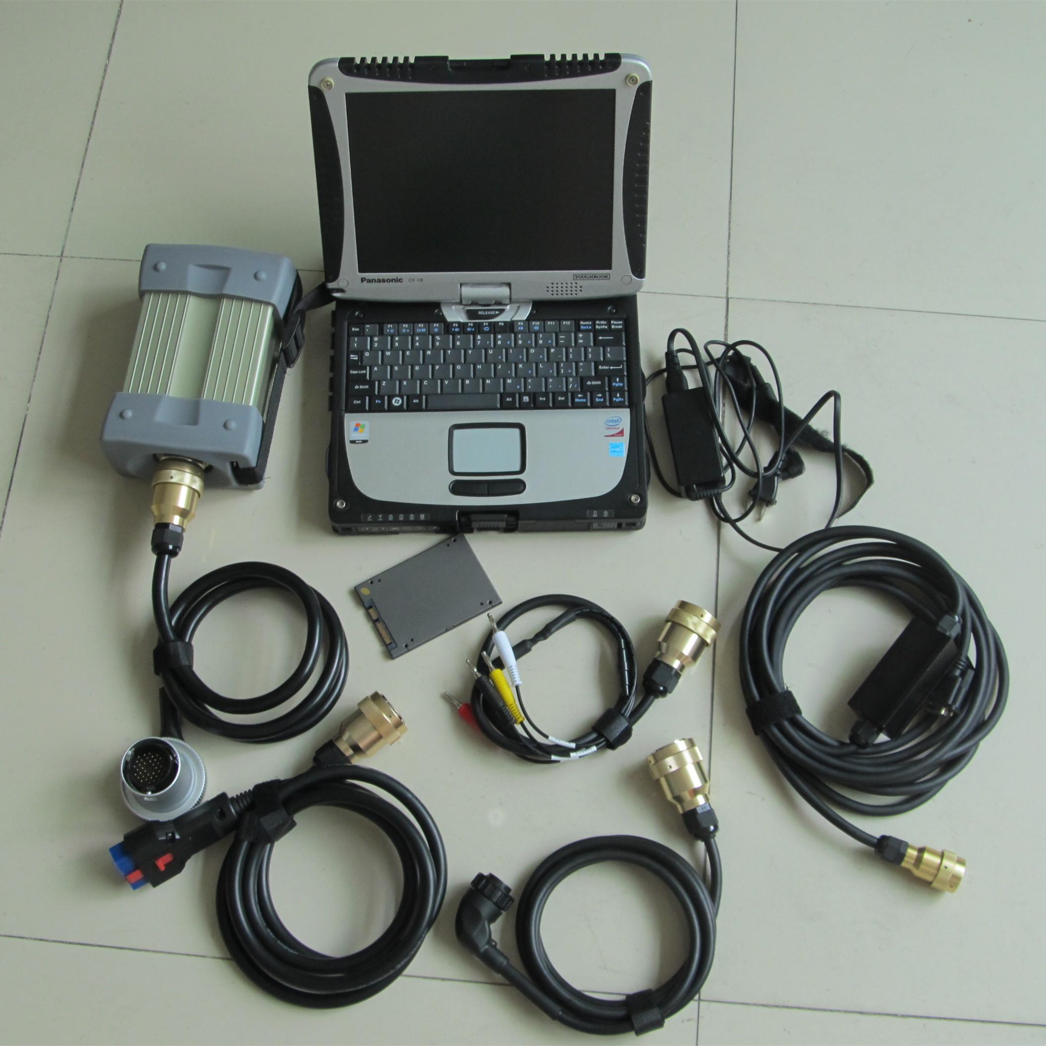 

mb star c3 multiplexer diagnostic tool with cf-19 laptop touch screen toughbook 120 gb ssd super speed or 160gb hdd pro