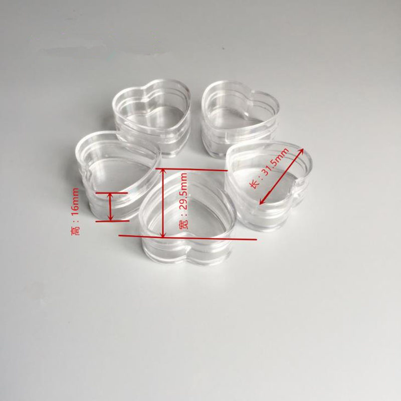 

4g 5g Clear Plastic Cream Jar Small 4cc 5cc PS Containers With Lid Empty Heart Plum Shape Cosmetic Box F635