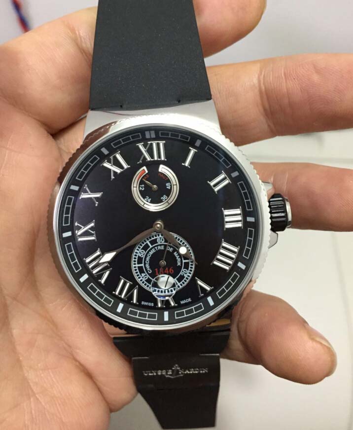 

Luxury Marine Chronometer Manufacture Rome digital 45mm Black dial UN 266-67-3/43 Stainless steel mechanical Automatic Mens Watch