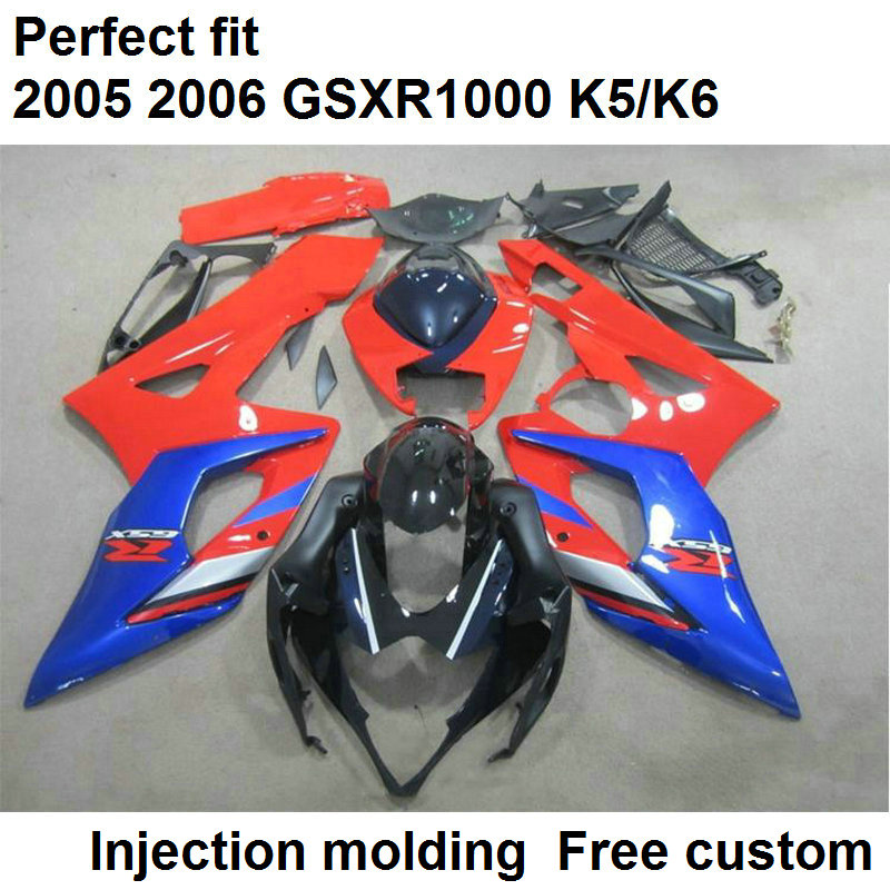 

High quality fairings for Suzuki GSXR1000 2005 2006 red blue black injection molded fairing kit GSXR1000 05 06 GH56, Same as picture