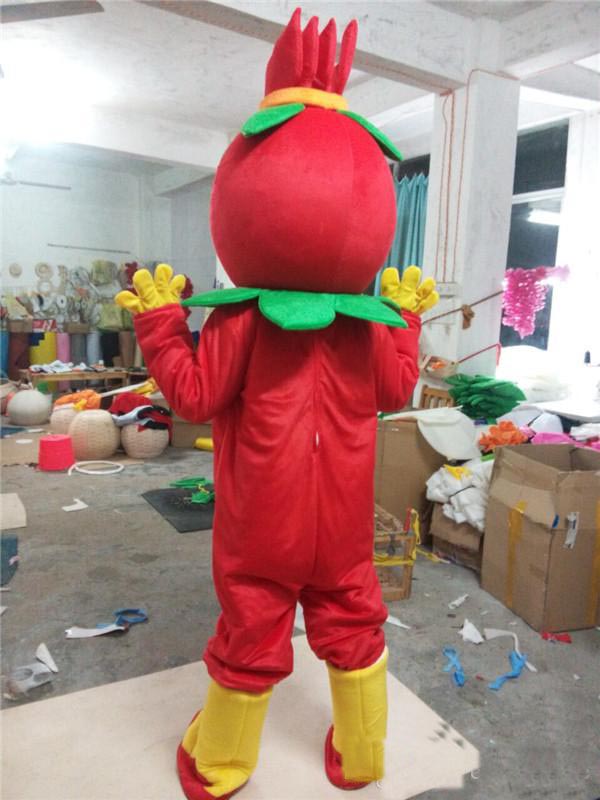 

2018 High quality wolfberry fruit Mascot Costume Halloween Christmas Chinese RED wolfberry fruit Carnival Dress Full Body Props Outfit