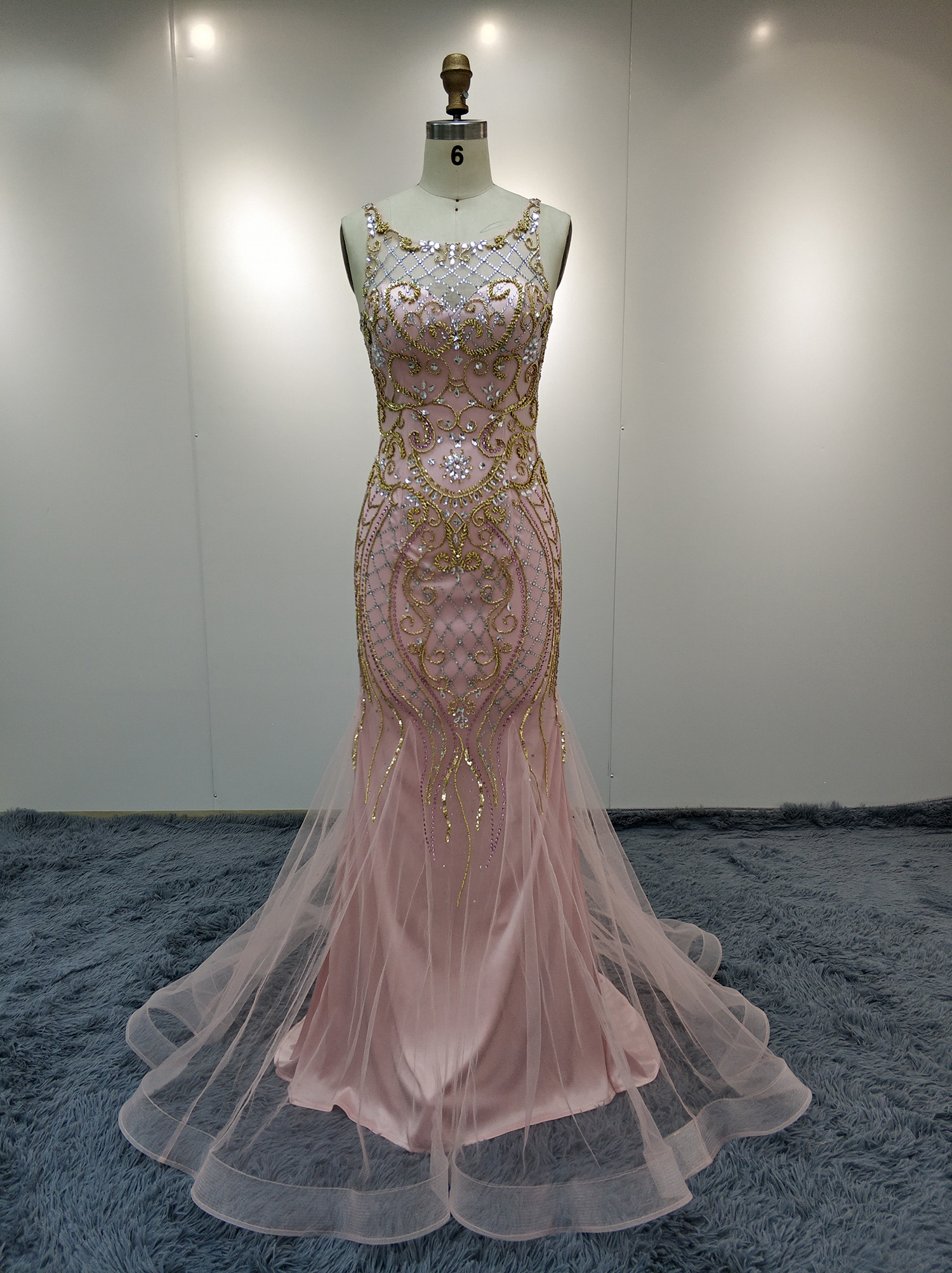 

2018 pink elegant crystal Mermaid Prom Dresses off shoulder Floor Length Sexy Bodice Backless Evening Gowns Formal Dress Custom made