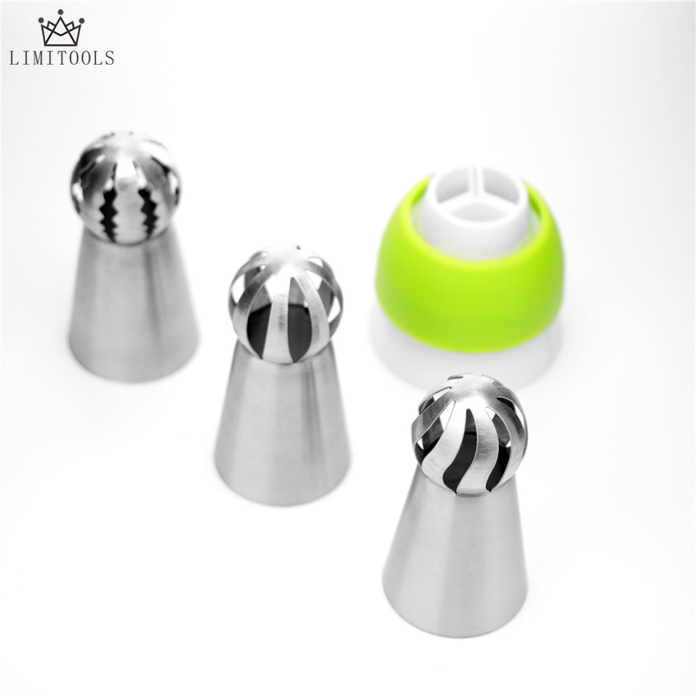 3 pièce/ensemble russe tuyauterie buse sphère boule en acier inoxydable glaçage confiserie pâtisserie conseils Cupcake décorateur cuisine ustensi