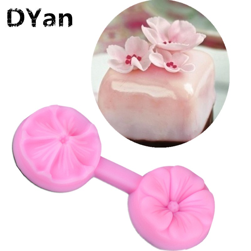 Livraison gratuite 3D gâteau moule de cerisier en forme de cerisier silicone fleurs fleurs art outils de décoration de gâteau bricolage a076