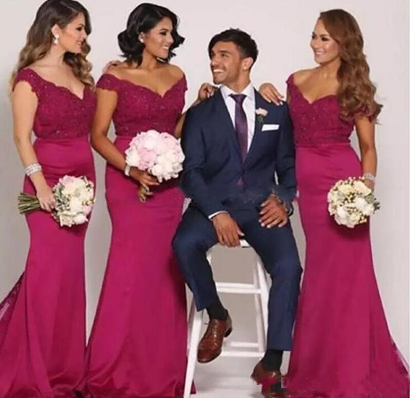 

Lace Top Mermaid Bridesmaid Dresses Simple Prom Party Dress Custom Made Long Maid of Honor Gowns Plus Size