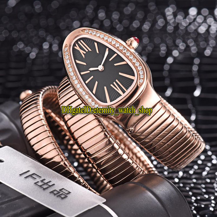 

8 Colors Luxry New Serpenti Tubogas 101814 SPP35BGDG.2T Black Dial Swiss Quartz Womens Watch Diamonds Case Bracelet Fashion Lady Watches 02, Box