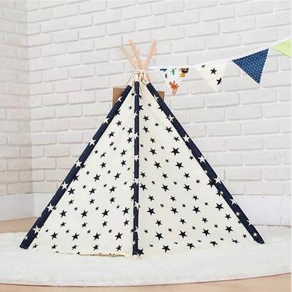 

HOT sales!!! 2019 Wholesales Free shipping Pet Teepee Tent Dog Cat Toy House Portable Washable Pet Bed Star Pattern