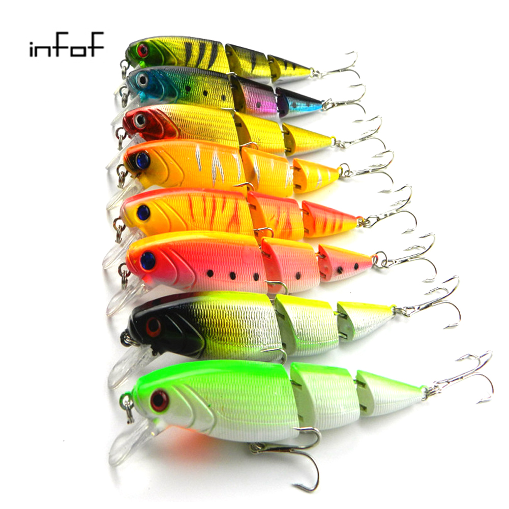 INFOF 8pcs 14g/0.49oz Isca Artificial Jointed lure Fishing Lure Crankbait Hard Fishing Bait Swimbait Pesca Lures for Bass Pike-image-409431746