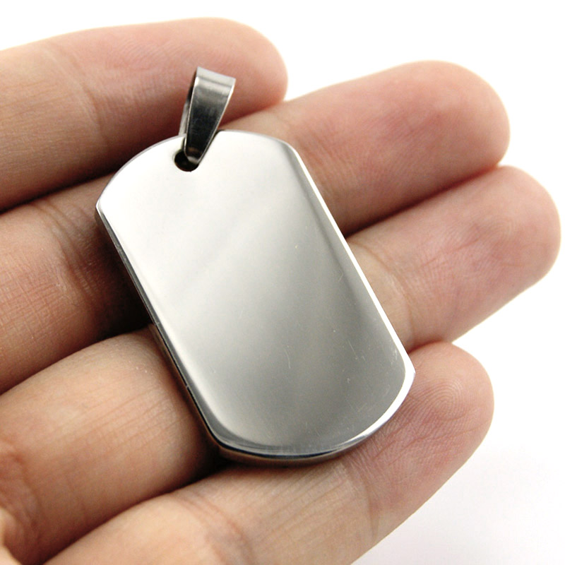 100% stainless steel Blank Dogtags For Men Metal Soldier ID Tags Blank Placa Militar De Acero Inoxidable Wholesale 10pcs